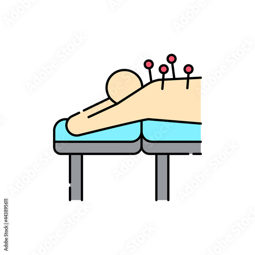 Acupuncture olor line icon. Pictogram for web page, mobile app, promo.