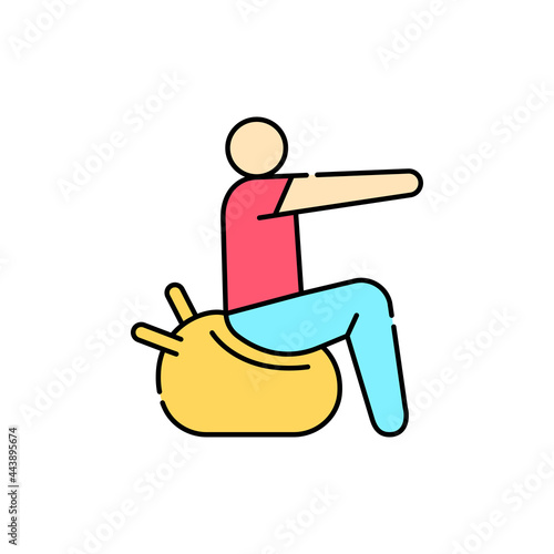 Exercise olor line icon. Pictogram for web page, mobile app, promo.