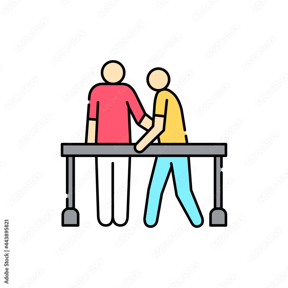 Rehabilitation olor line icon. Pictogram for web page, mobile app, promo. Rehabilitation olor line icon. Pictogram for web page, mobile app, promo.