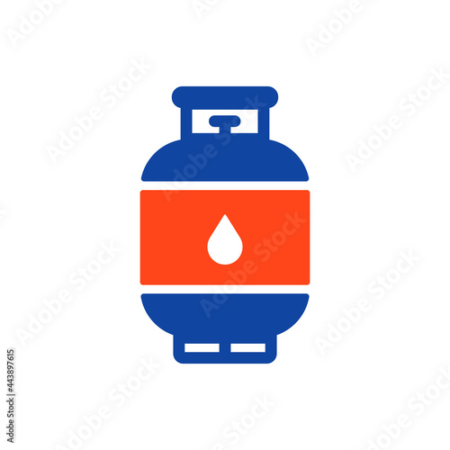 Propane gas cylinder flat vector glyph icon