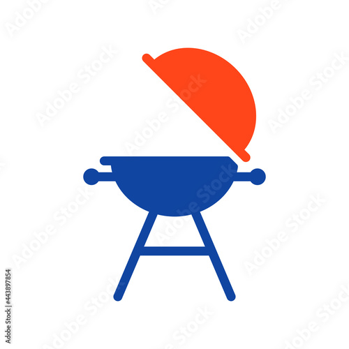 Grill barbeque cookout flat vector glyph icon