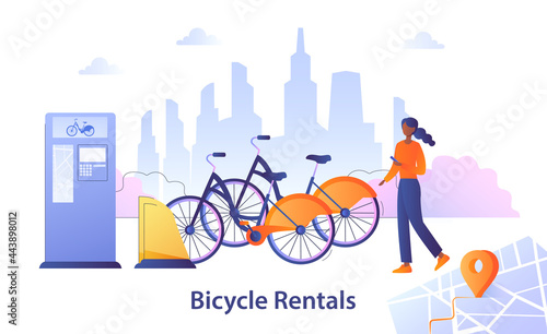 Bicycle rentals concept
