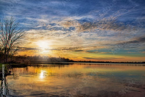 sunset over the lake