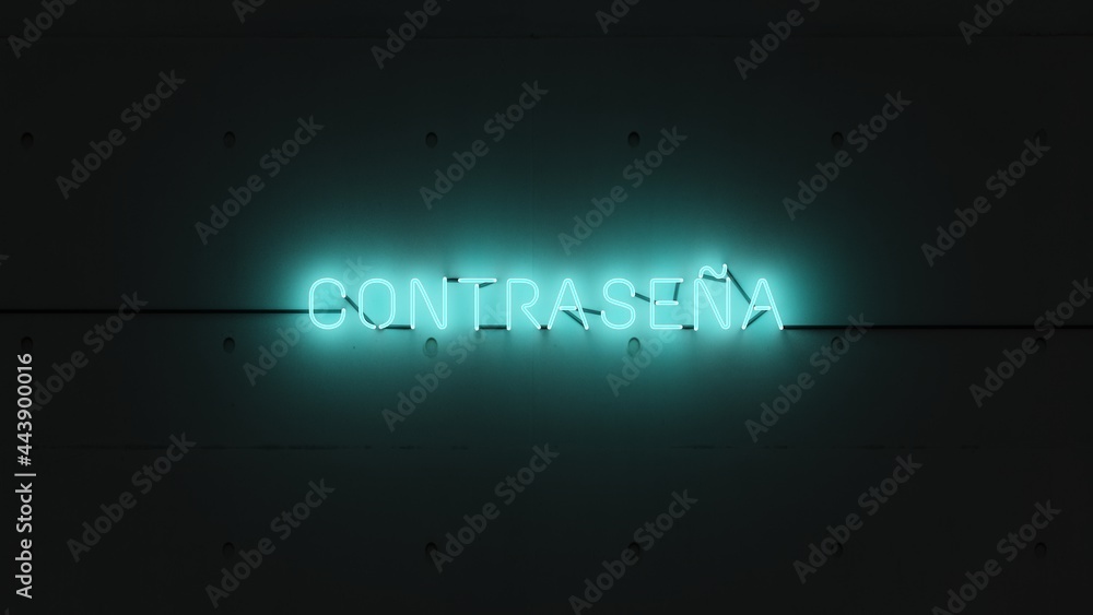 Obraz premium Contraseña neón celeste.