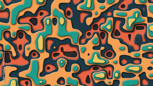 Layered topographic map. Fractal form background.