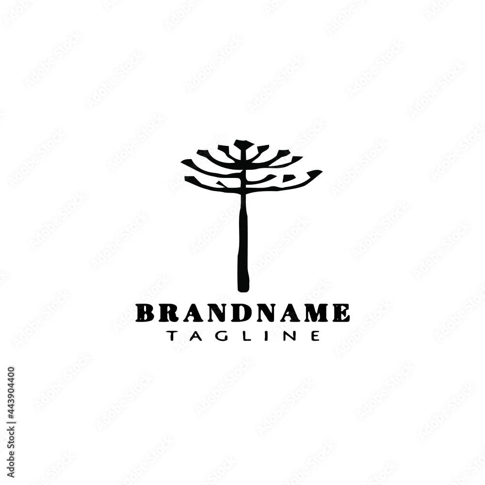 araucaria tree logo icon simple template vector illustration