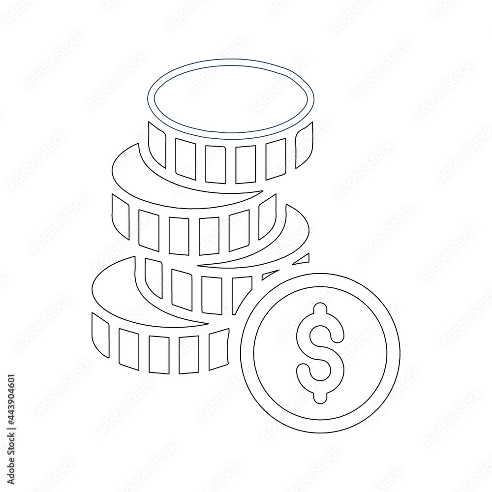 Finance cash coin icon (Outline Vector illustration) Finance cash coin icon (Outline Vector illustration)