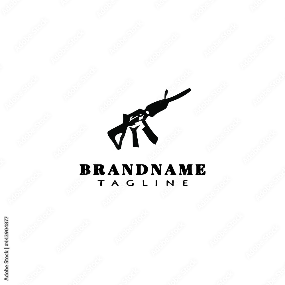 gun design logo black icon vector illustration