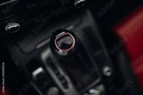 Modern car gearbox handle stick close up © Moose