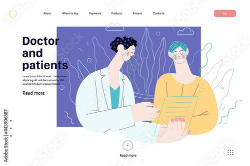 Doctor and patients - medical insurance web template