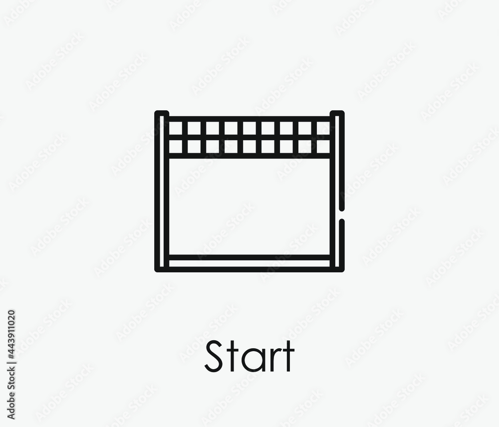 Fototapeta premium Start line vector icon. Editable stroke. Symbol in Line Art Style for Design, Presentation, Website or Apps Elements, Logo. Pixel vector graphics - Vector