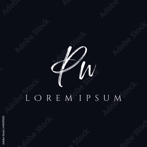 Letter PW luxury logo design vector