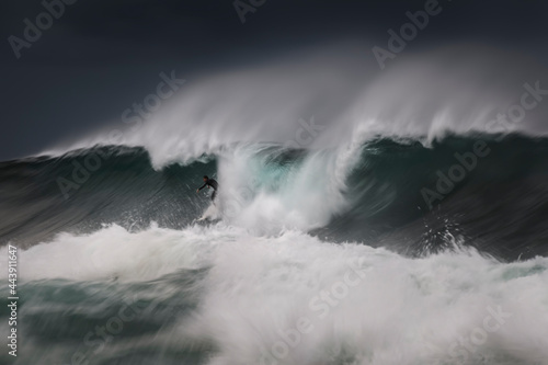Motion blur photo of a large wave  Sydney Australia