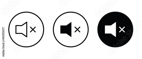 No Volume , mute , no sound icon vector, sign, symbol, logo, illustration, editable stroke, flat design style isolated on white