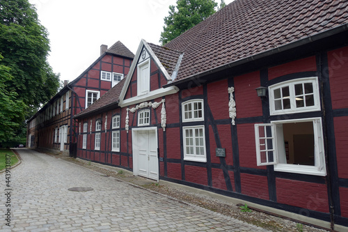 Fachwerk-Ensemble im Schlosspark von Schloss Rheda