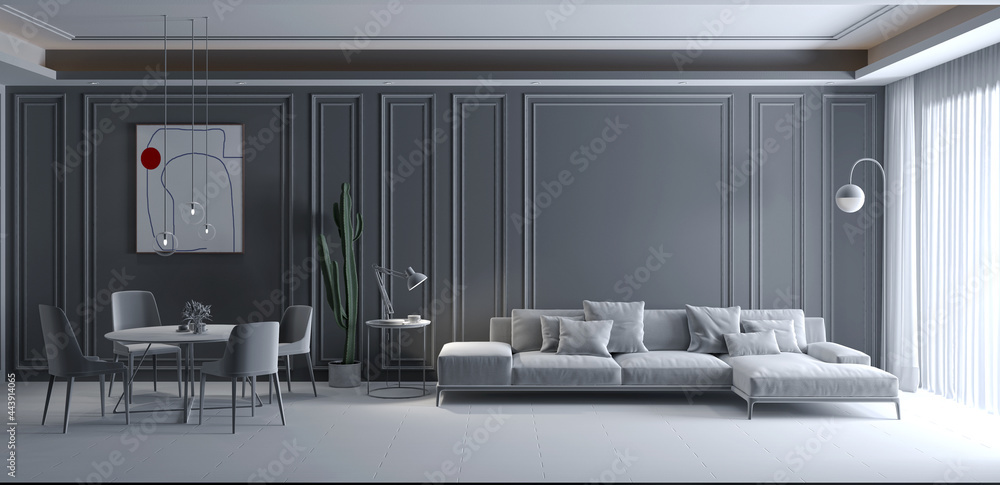 Illustration 3D rendering large luxury modern bright interiors Living room mockup computer digitally generated image Illustration 3D rendering large luxury modern bright interiors Living room mockup computer digitally generated image
