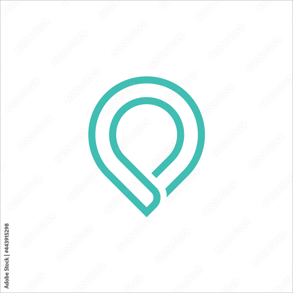 letter P logo. pin logo icon vector style line art. letter P logo. pin logo icon vector style line art.