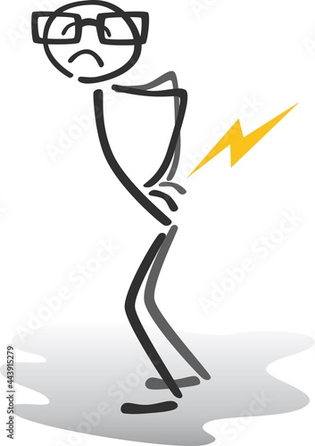 illustration of a stick man with back pain