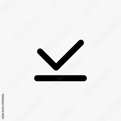 Right sign on white background. line vector icon