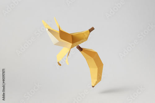 Papercraft two yellow bananas