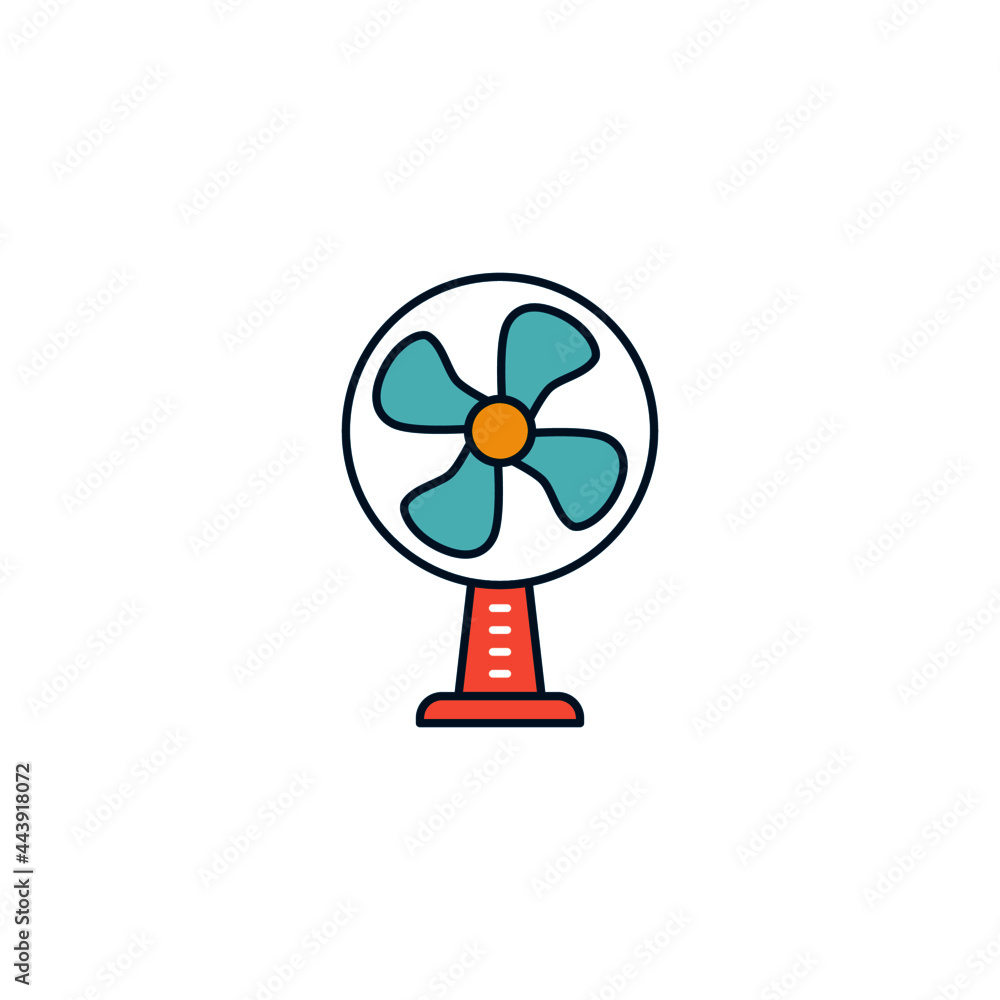 electric fan icon in color icon, isolated on white background electric fan icon in color icon, isolated on white background