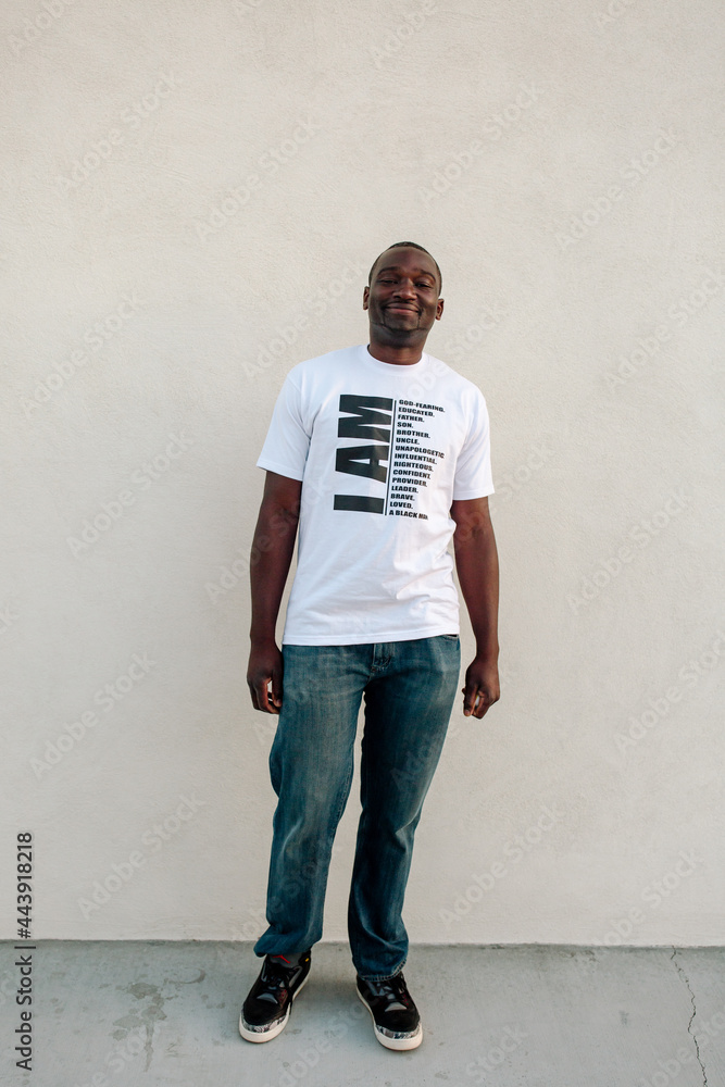 Tall Black man wearing t-shirt Tall Black man wearing t-shirt
