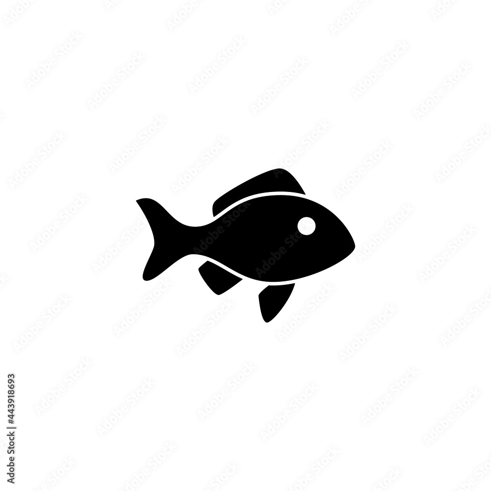 fish, seafood icon in solid black flat shape glyph icon, isolated on white background fish, seafood icon in solid black flat shape glyph icon, isolated on white background