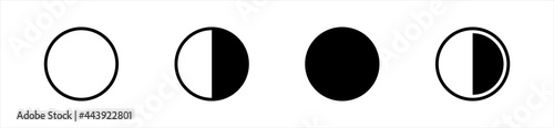 Black moon phases, set icon on white background. Vector illustration. 