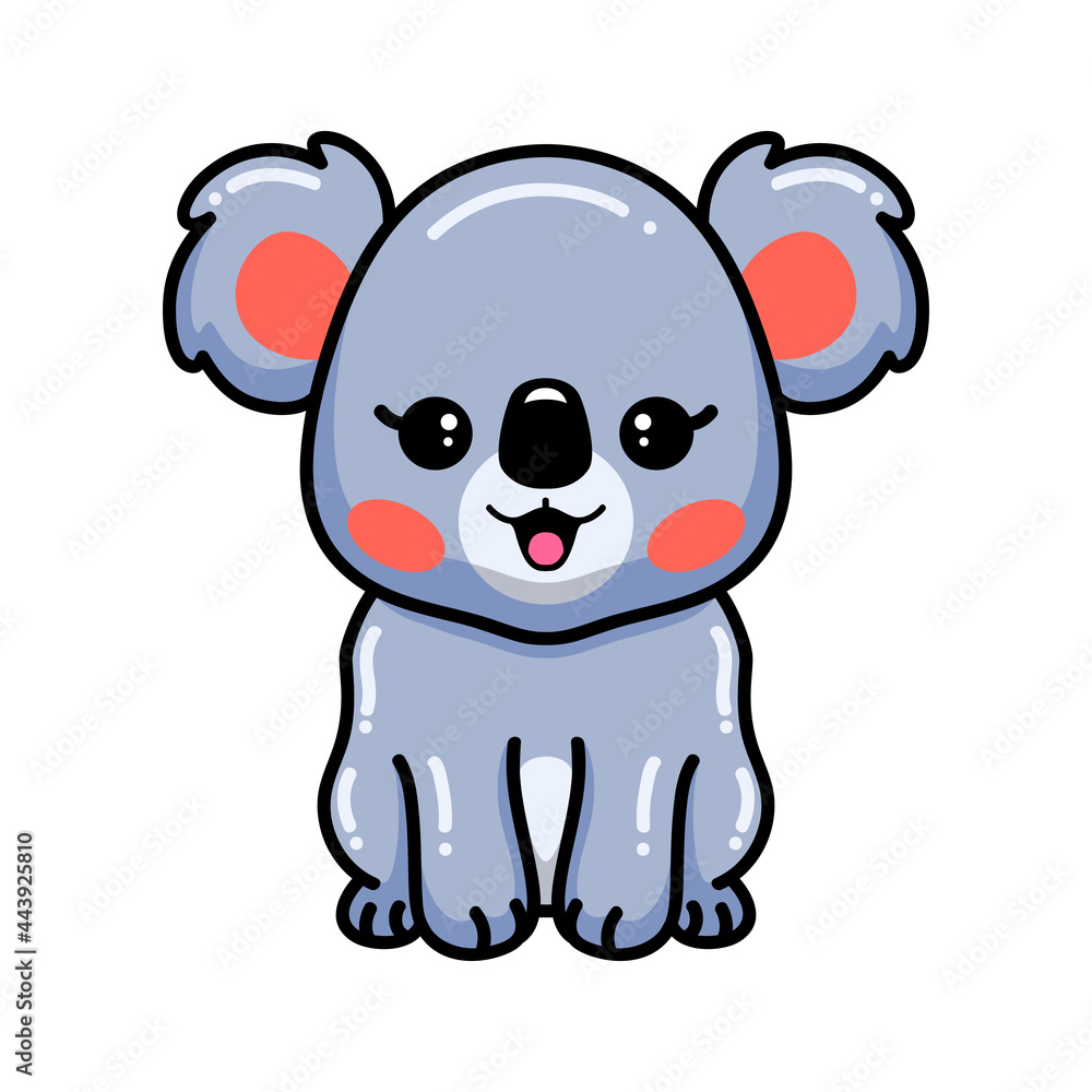 Cute baby koala cartoon posing Cute baby koala cartoon posing