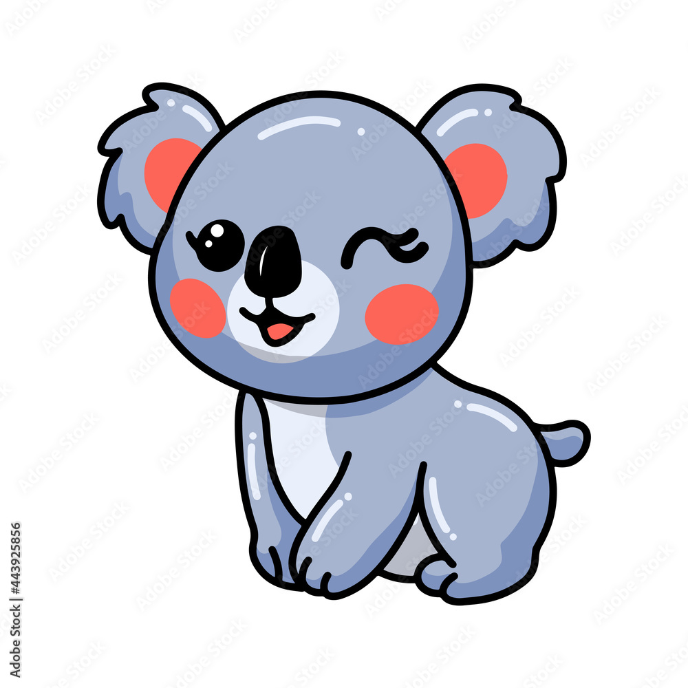 Cute baby koala cartoon posing Cute baby koala cartoon posing