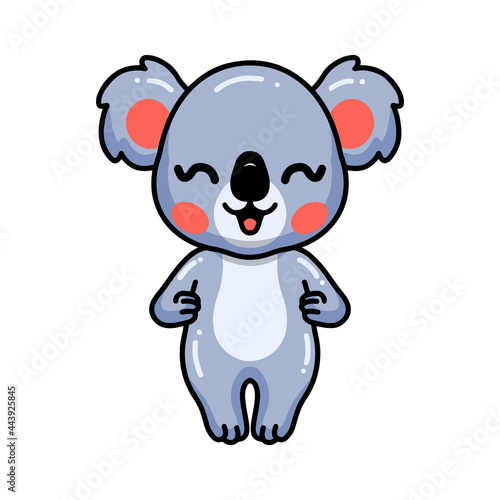 Cute baby koala cartoon standing
