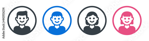 Smile, happy icon vector illustration flat design.