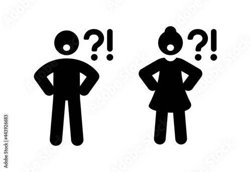 Shocked, scared, surprise and fear icon vector illustration. Expression concept