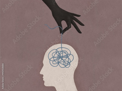 Mental health and psychotherapy concept illustration photo