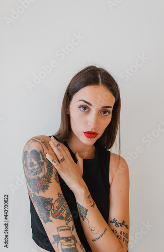 Portrait of a tattooed woman