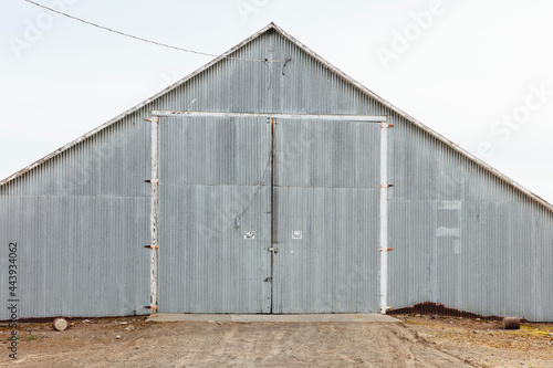Corrugated metal barn and farm building photo