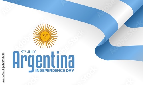 Happy Argentina independence day, on abstract background and sun symbol. vector illustration.