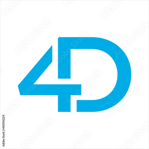 creative simple vector logo design initial 4d photo