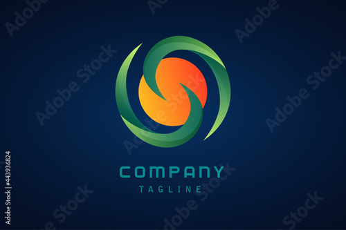 green orange yellow circle abstract gradient logo company