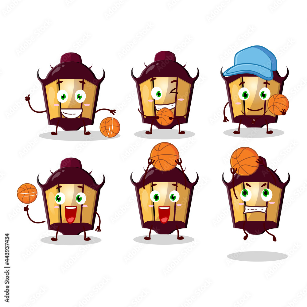 Talented halloween lamp cartoon character as a basketball athlete Talented halloween lamp cartoon character as a basketball athlete