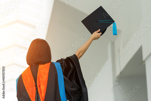 Konstfotografi PhD graduate in black gown University bachelor degree.