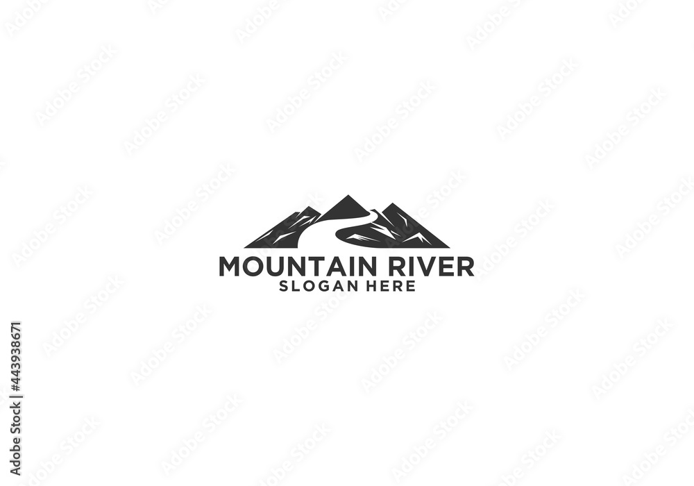 mountain rover logo template in white background