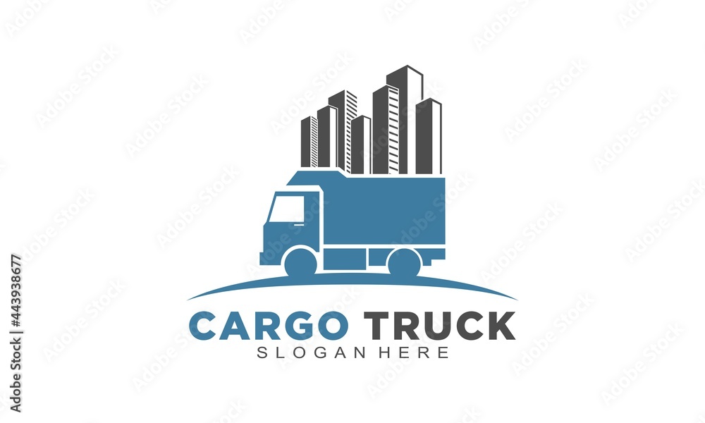 City cargo truck vector logo