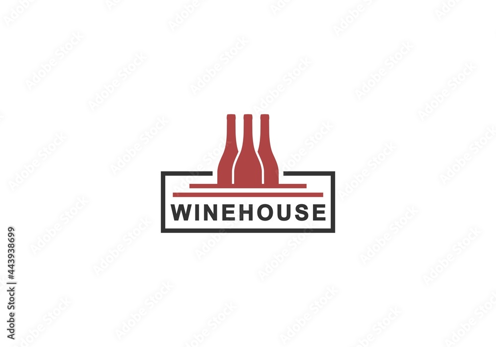 wine house logo, vector in white background