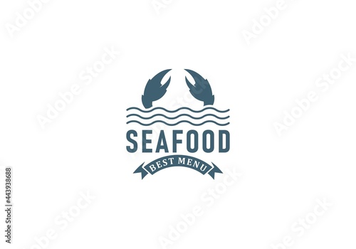 seafood logo template in white background