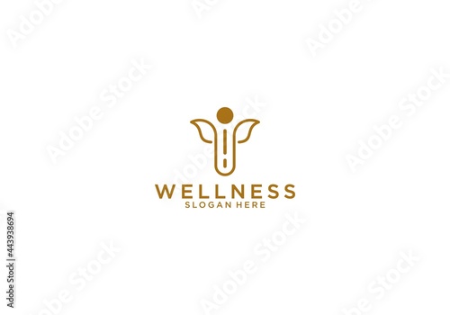 wellness logo tempate in white background