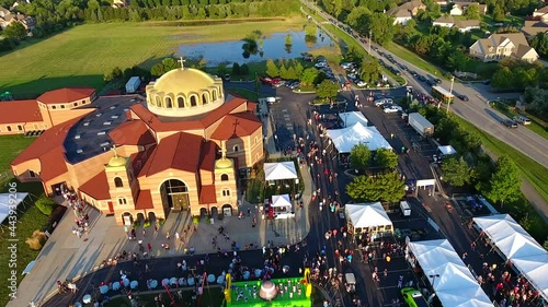 Drone Shot: Holy Trinity Greek Cathedral Greek Fest Fly Over photo