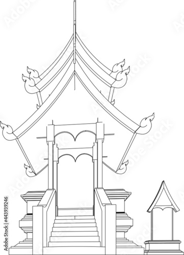 3D illustration of religious pavilion