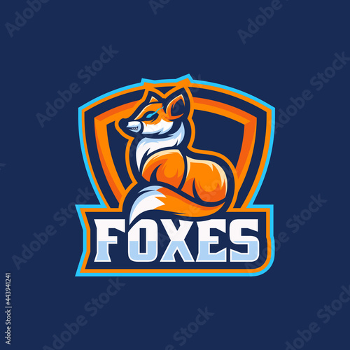 Fototapeta Naklejka Na Ścianę i Meble -  Vector Logo Illustration Fox E Sport and Sport Style.