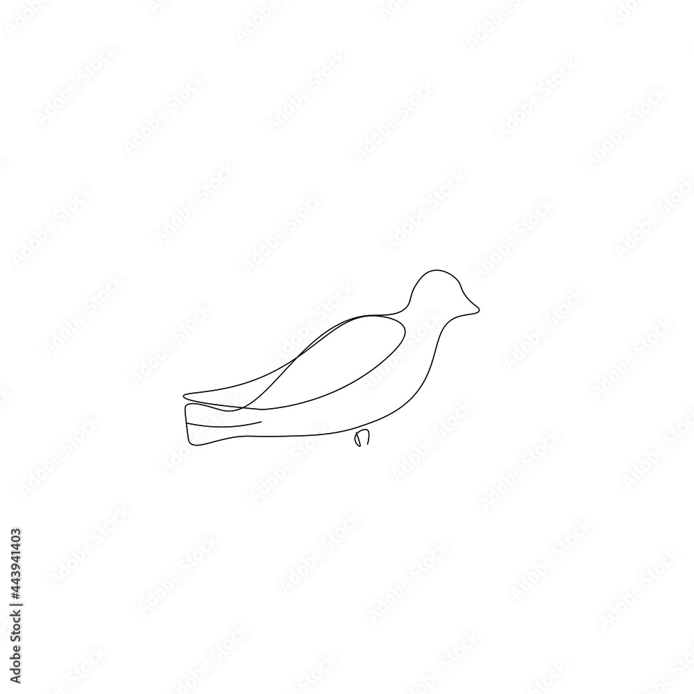 Fototapeta premium Bird dove sketch on white background vector illustration